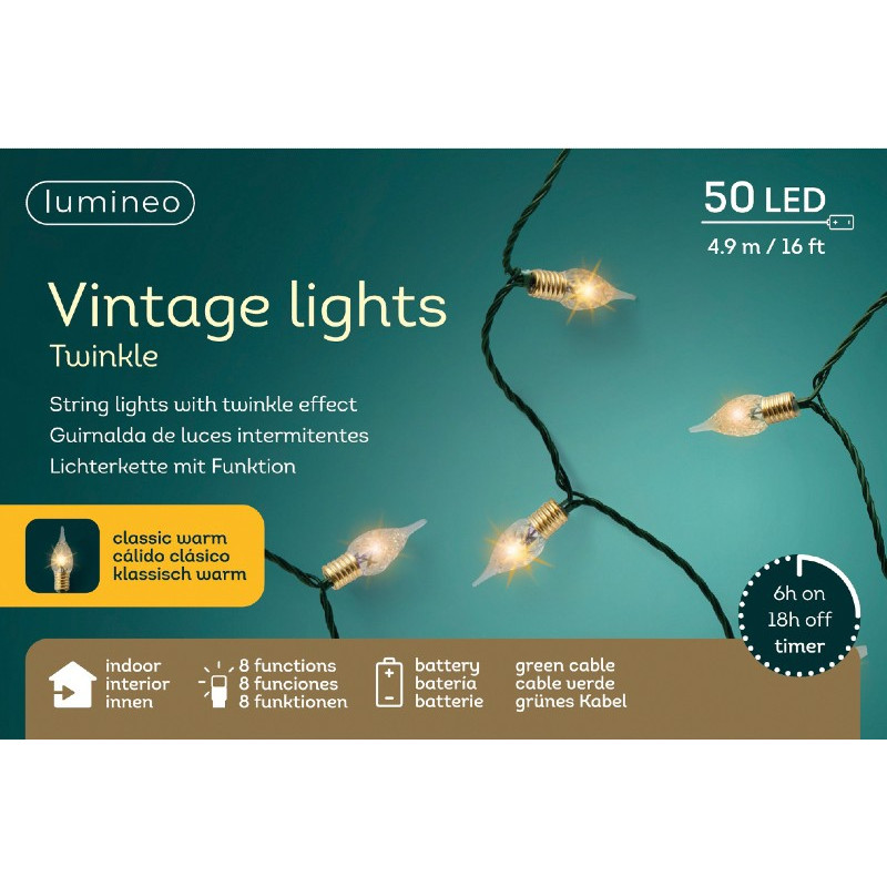 Lumineo led vintage twinkle battery lights
